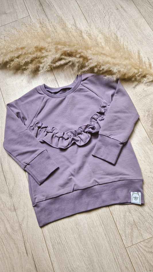 Trui met Ruffle || Dusty Lilac